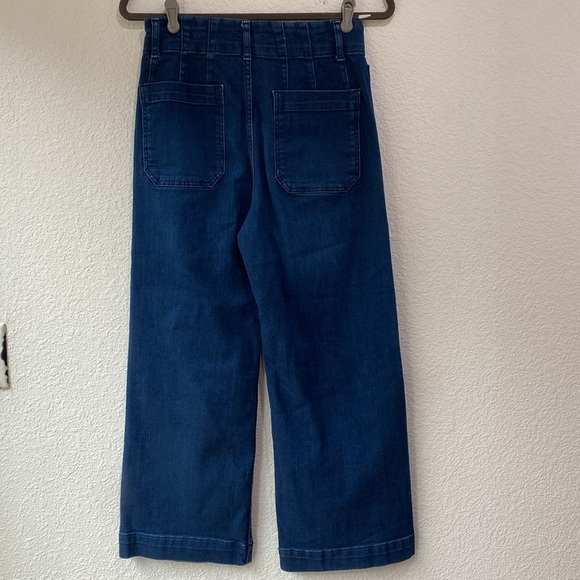 Pilcro Anthropologie Women's The Skipper Blue Wide Leg Cotton Blend Jeans 27 - Picture 5 of 10
